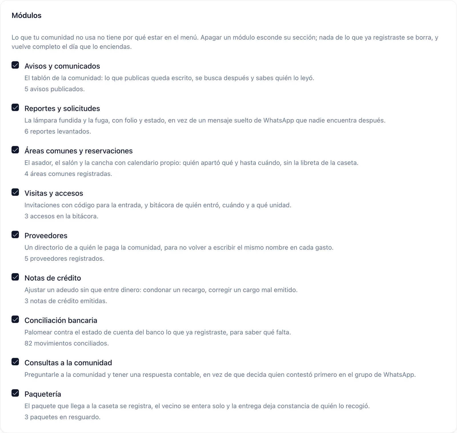 Módulos de la comunidad