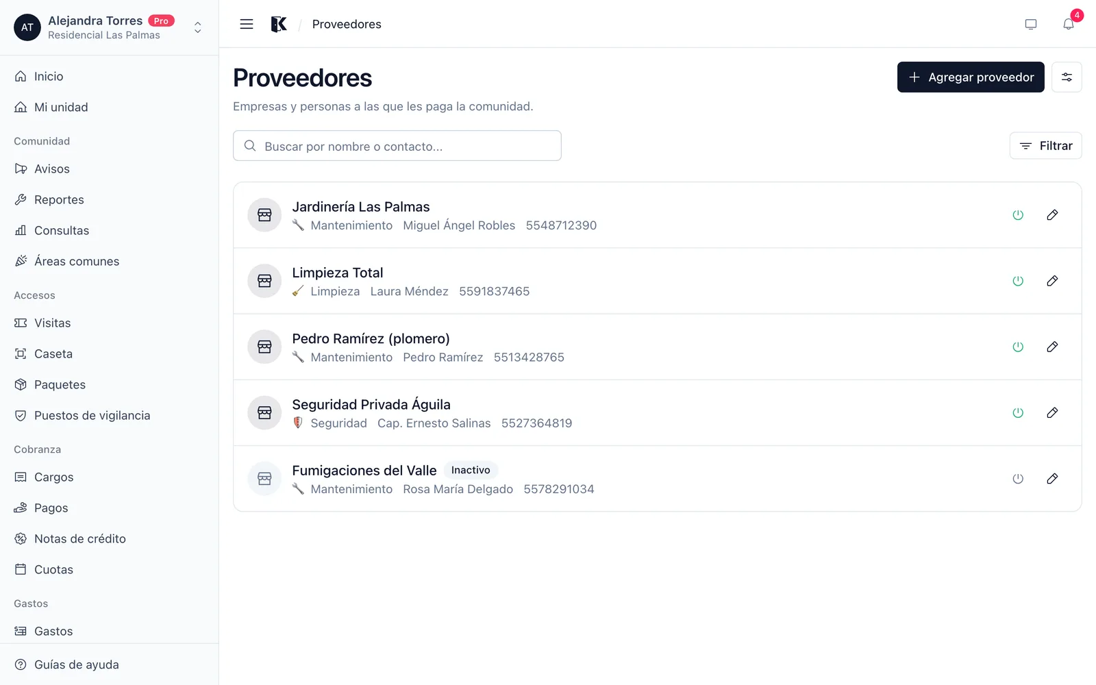 Directorio de proveedores