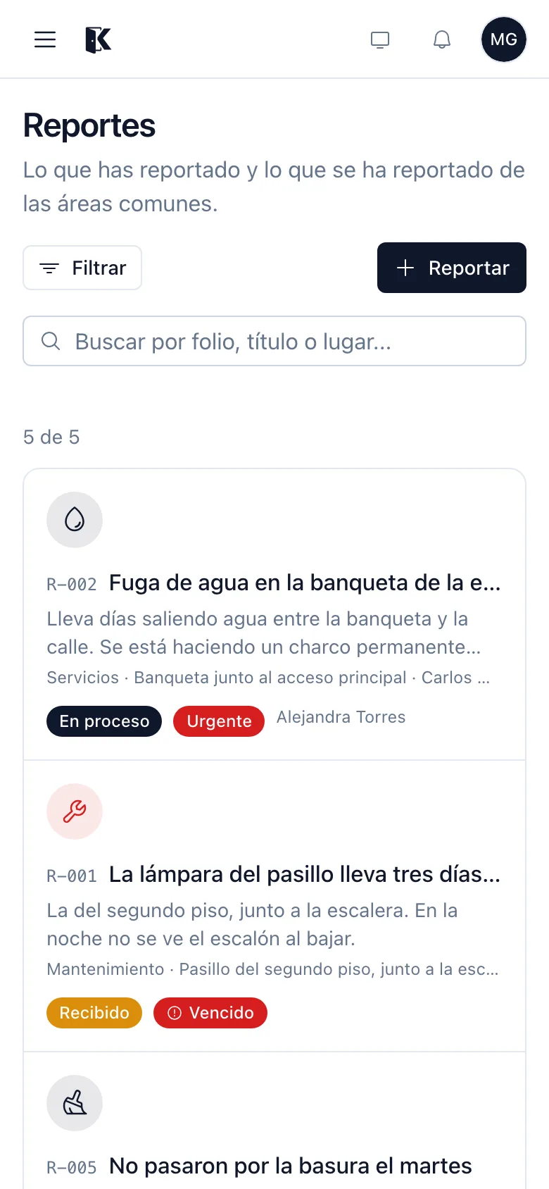 Mis reportes