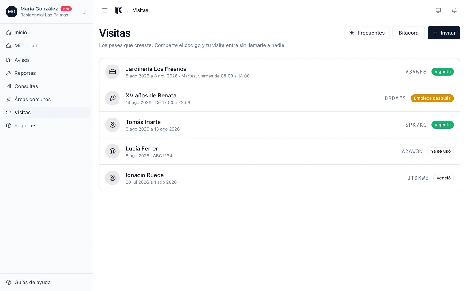 Mis visitas