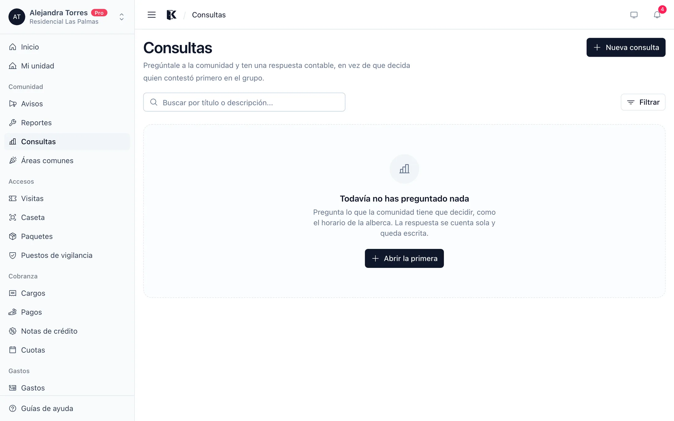 Las consultas de la comunidad con sus votos y su resultado